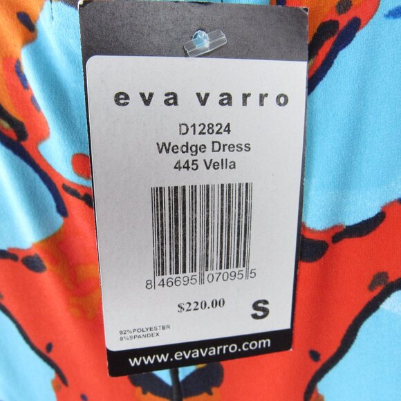 Eva Varro Wedge Dress Women's Size S Vella Multi-Colored Cap Sleeve - Picture 8 of 9